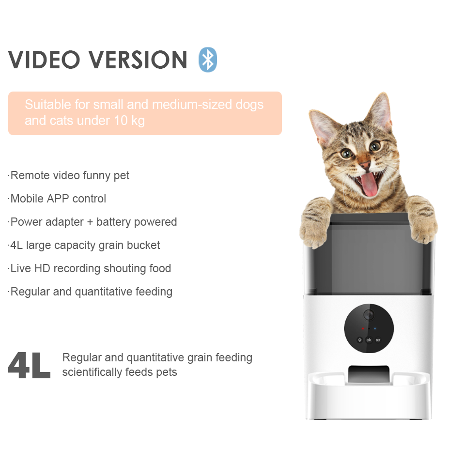 Smart Microchip Automatic Pet Feeder with Wifi Remote Camera